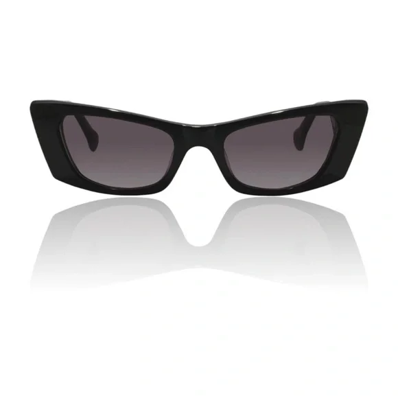 CAMILLA “Harbour Views” Black Cateye Sleek Black Boho Chic Classic Sunglasses - Picture 3 of 7